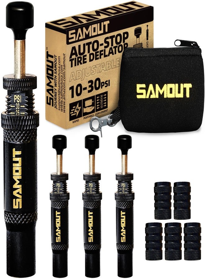 SAMOUT Adjustable Auto-Stop Tire Air Down Kit (10-30 PSI) Screw-on Tyre Deflator Tool for Offroad 4x4 Vehicle Accessories - Image 1